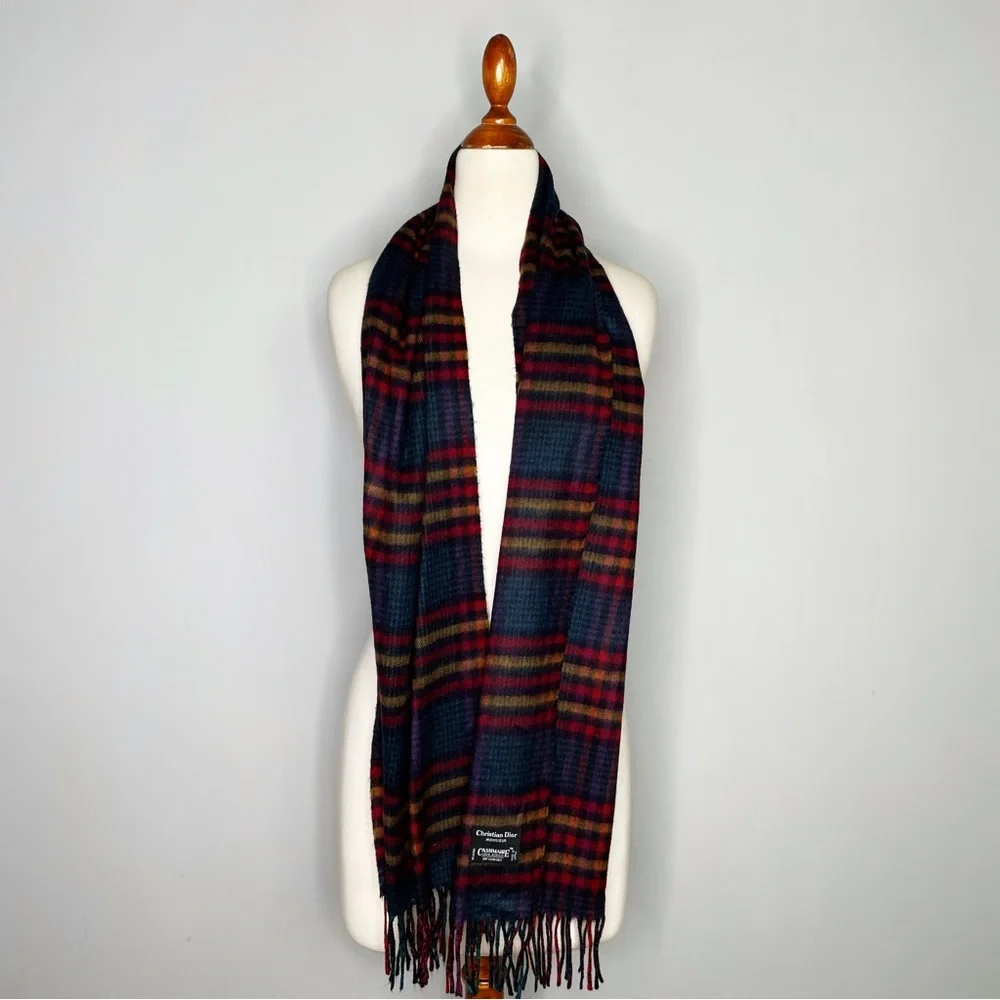 VINTAGE // Christian Dior Tartan Scarf